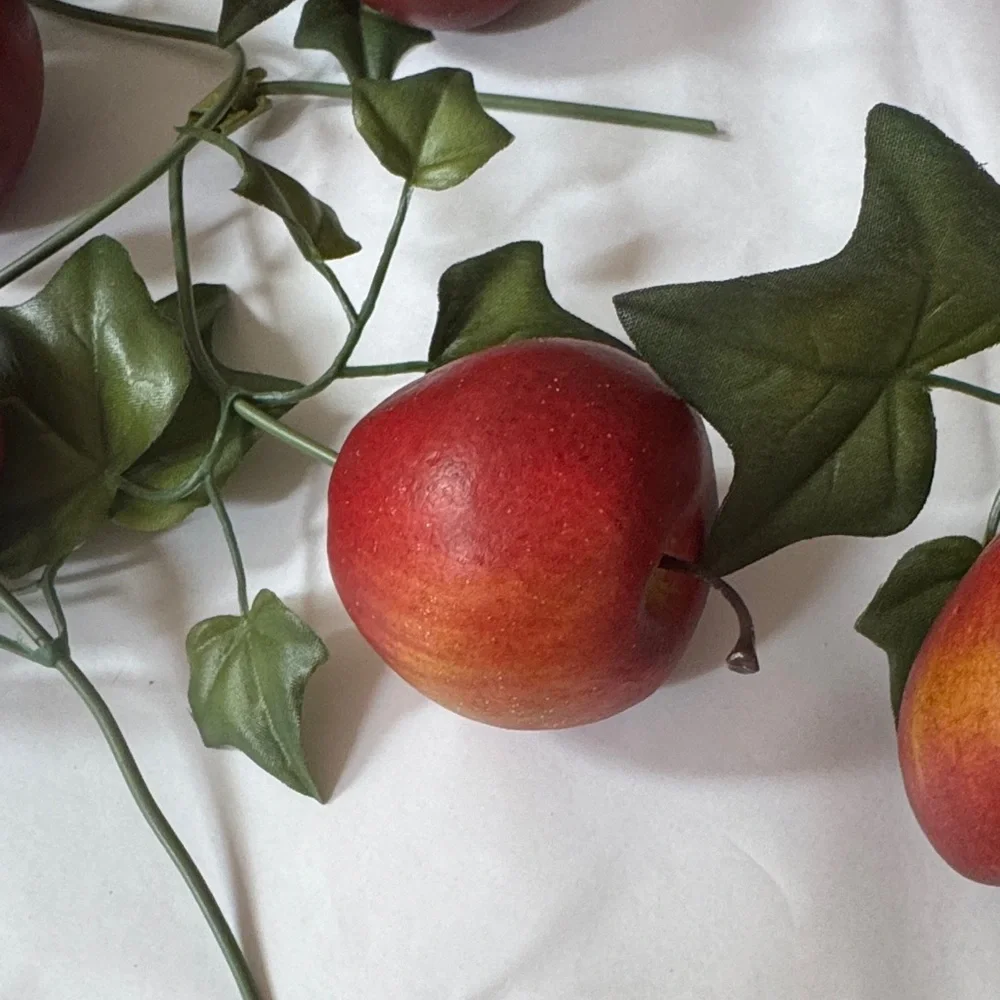 Festive Red Apple ornament real like can be added to Garland 15 count